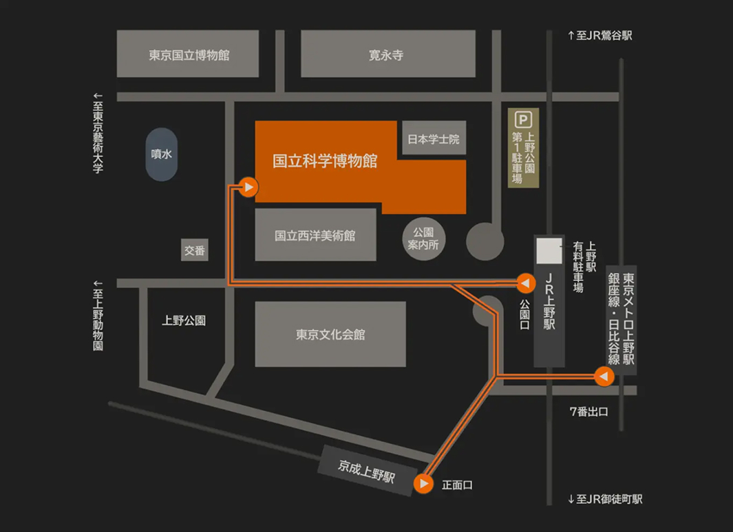国立科学博物館周辺の地図